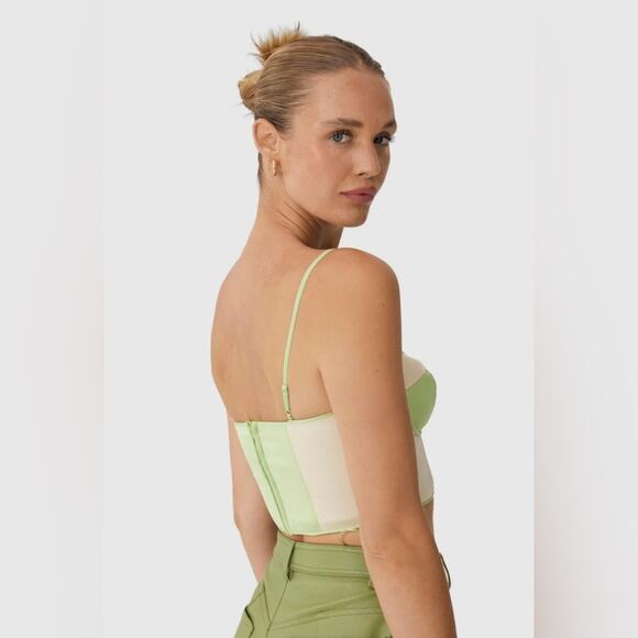 NWT Finders Keepers Tiana Corset Top Lime And Cream Size 8 (AU/UK 12) Large - Picture 4 of 14